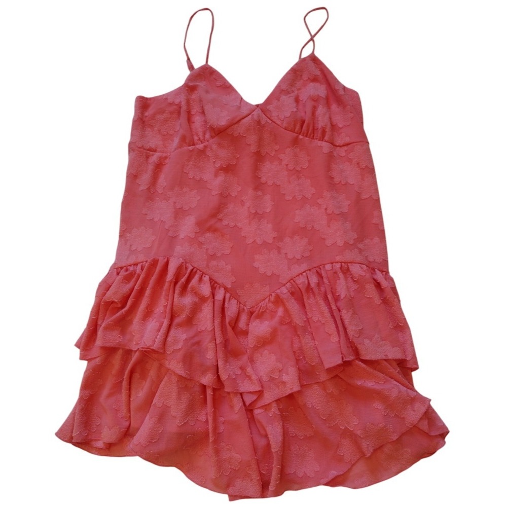 Wild Fable Dress‎ Womens Size XXL Coral Sleeveless Tiered Fit & Flare Ruffle